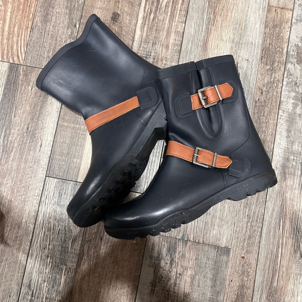 Sperry Black and Brown  Rain Boots